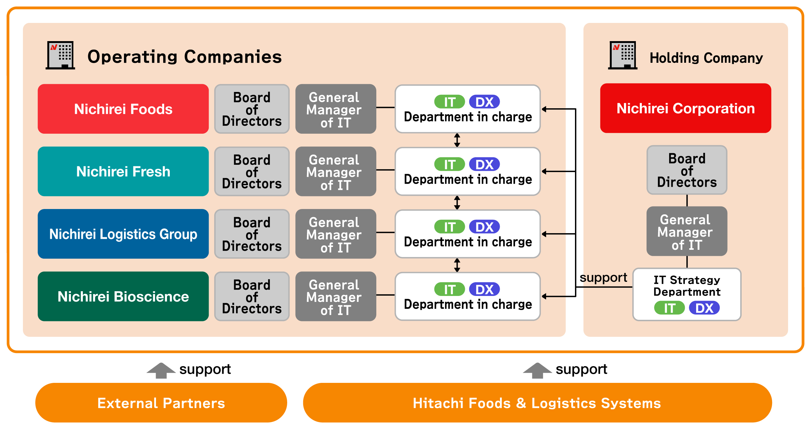 Nichirei Group DX Promotion System Chart