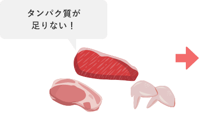 タンパク質が足りない！