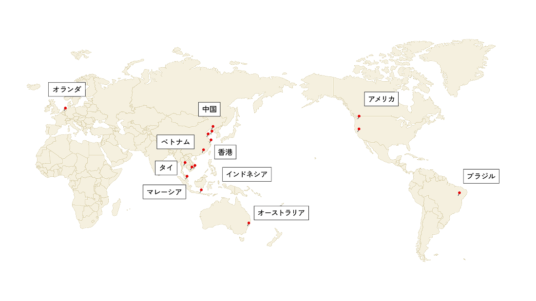 駐在員の在籍国・地域